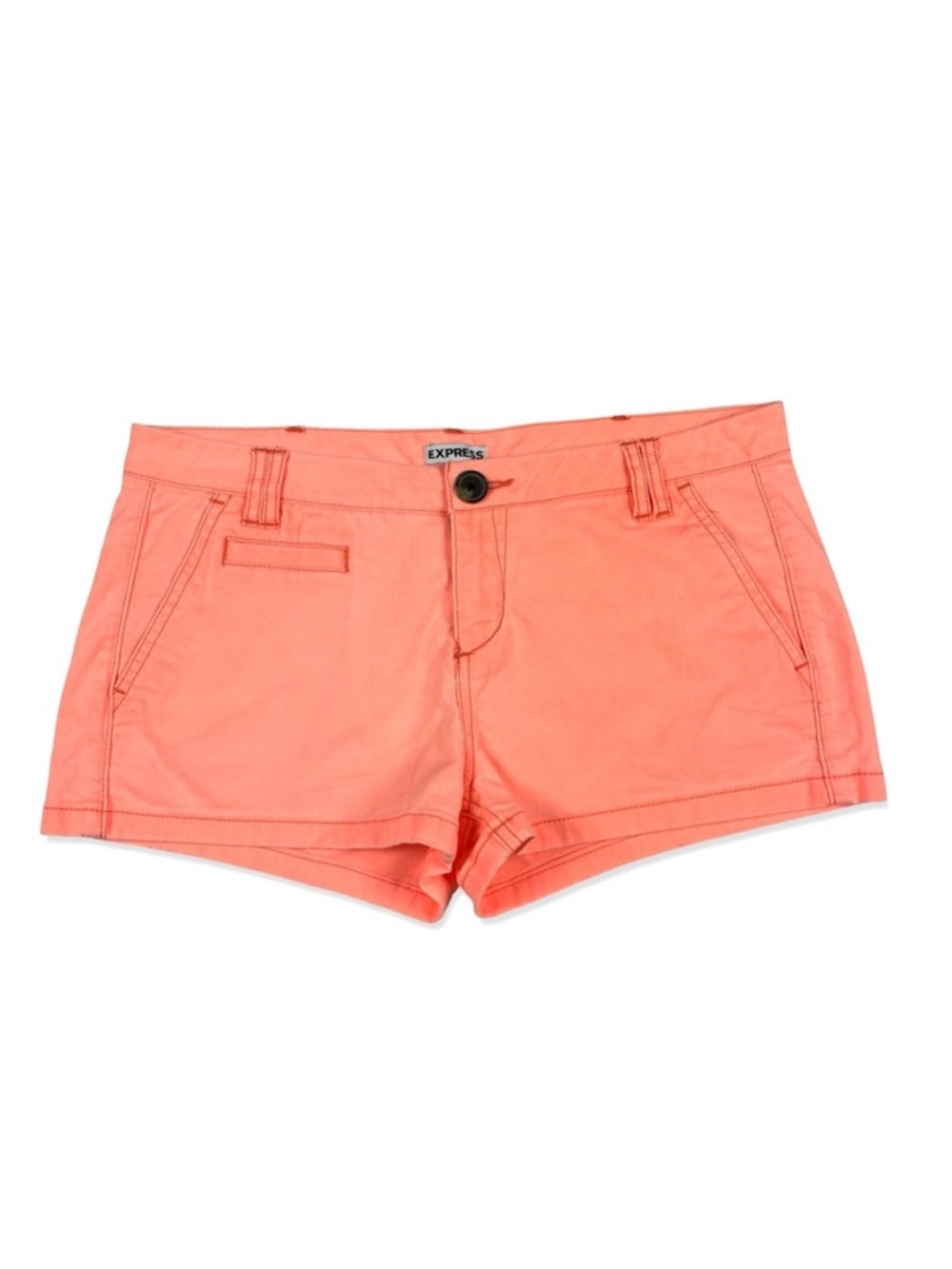 Express Neon Orange Mini Chino Shorts